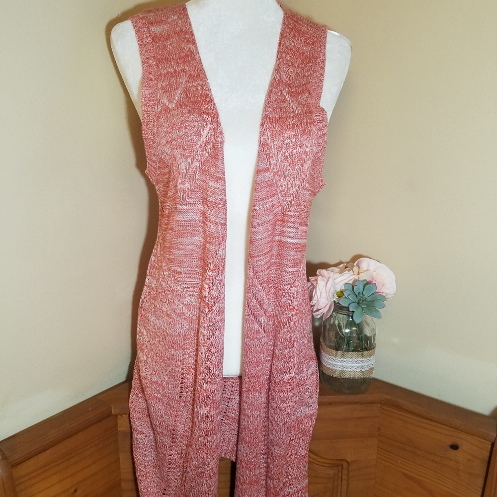 New Direction Long Sleeveless Cardigan Size M NWT